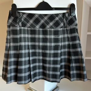 NEXT Brand Schoolgirl Tennis Plaid Pleated Flannel Mini Length Waistband Skirt